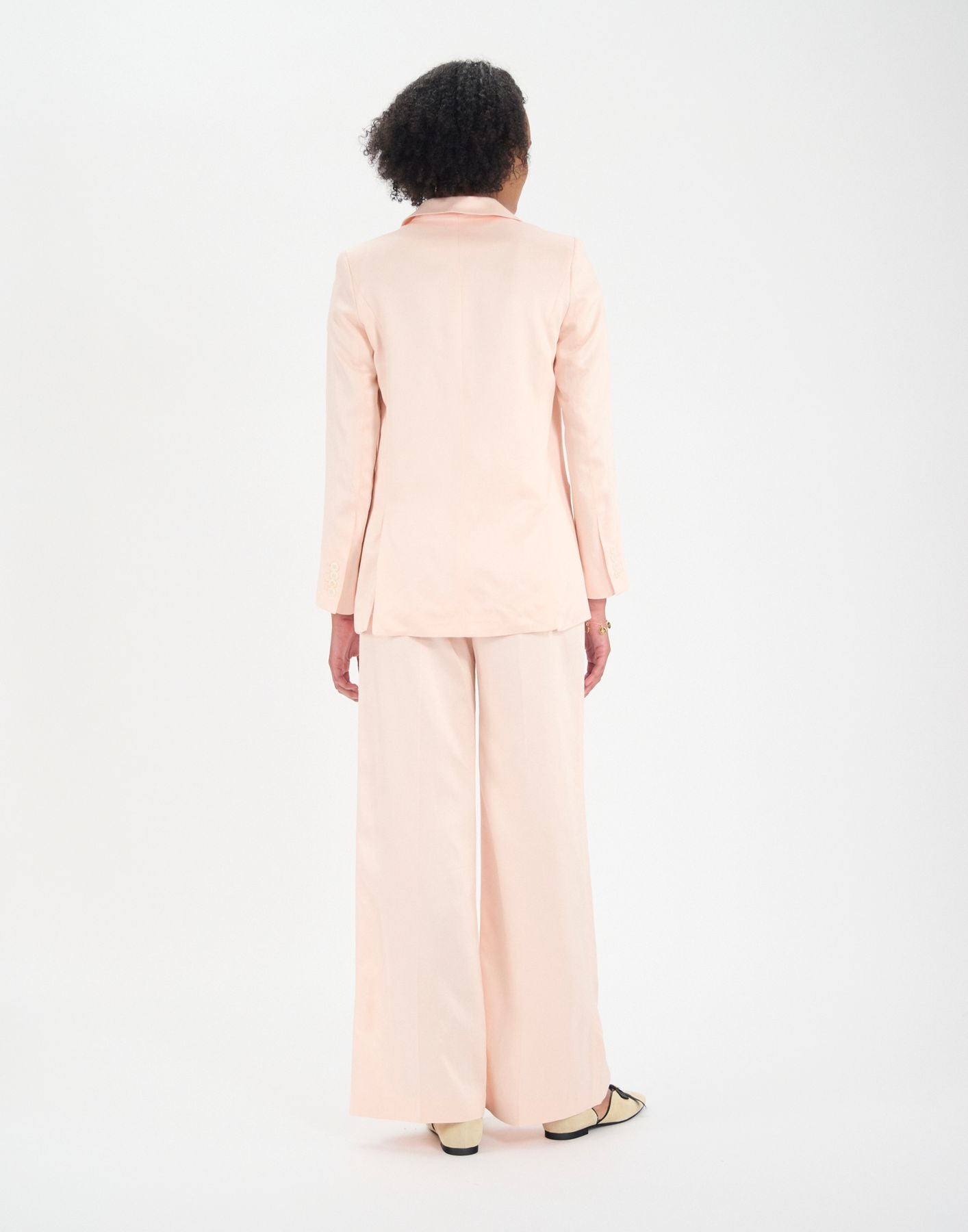 Bruna jacket in pale pink linen and viscose