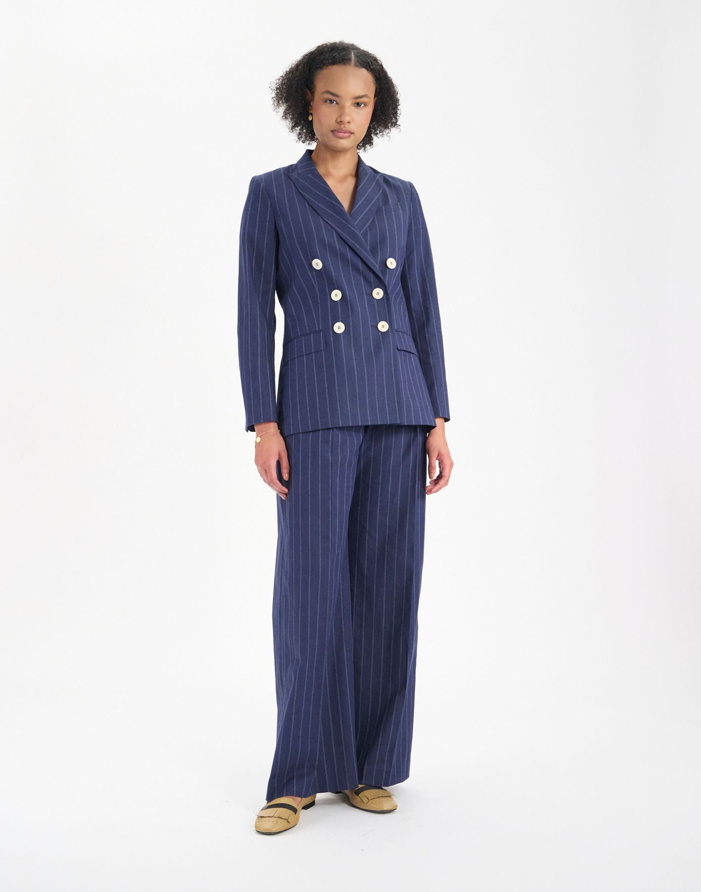 Ezio jacket in navy linen blend
