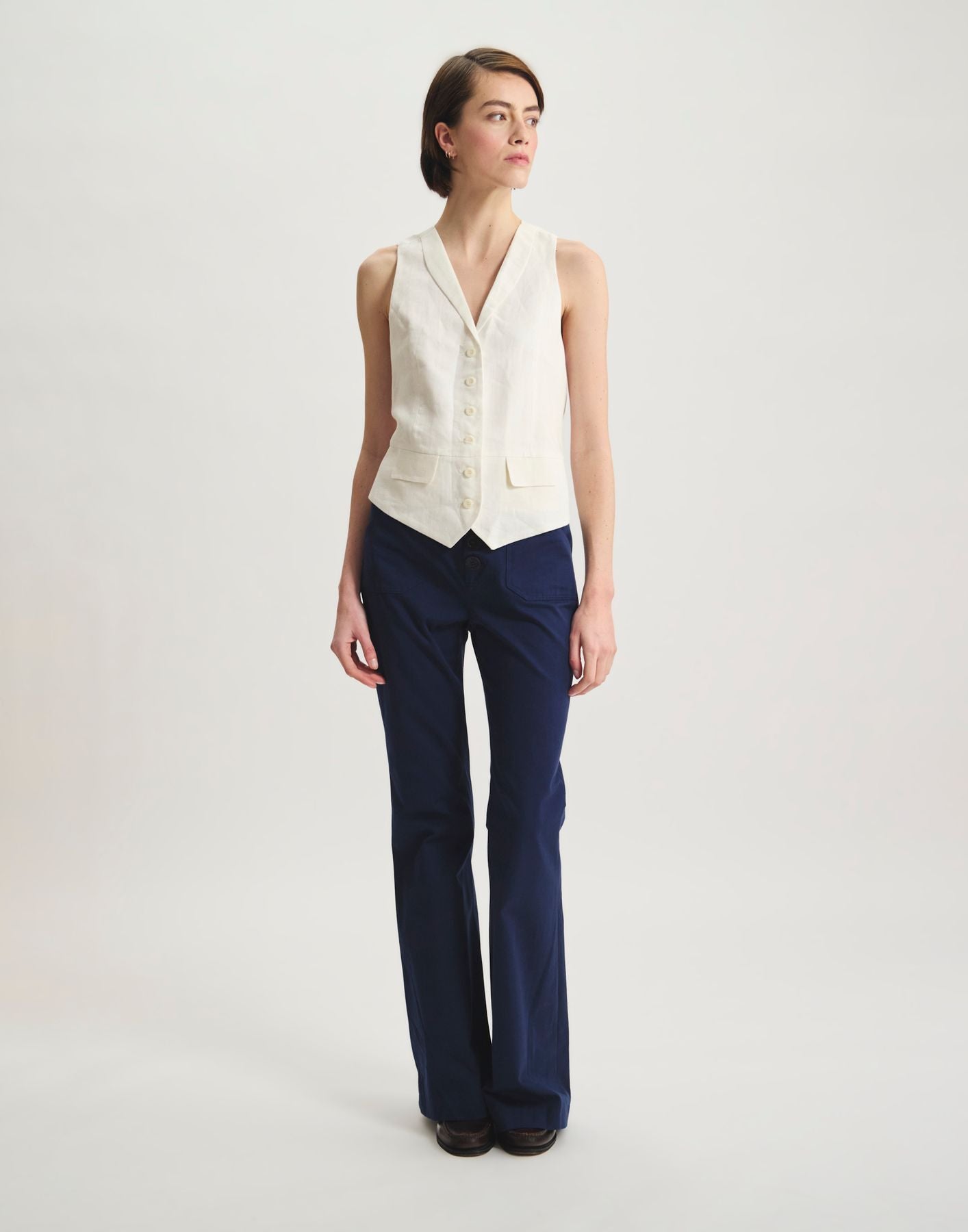 Robinson waistcoat in white linen