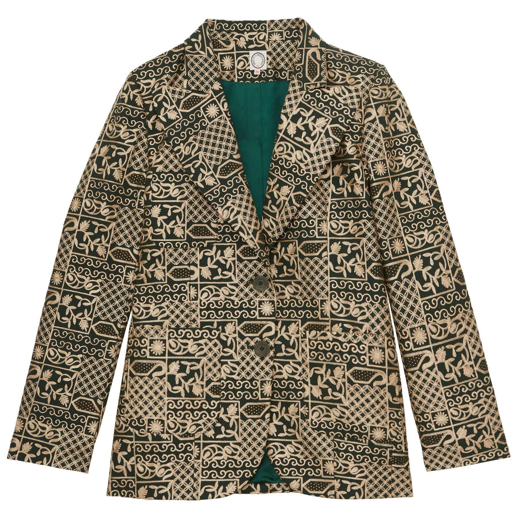 Green embroidered Thadée jacket