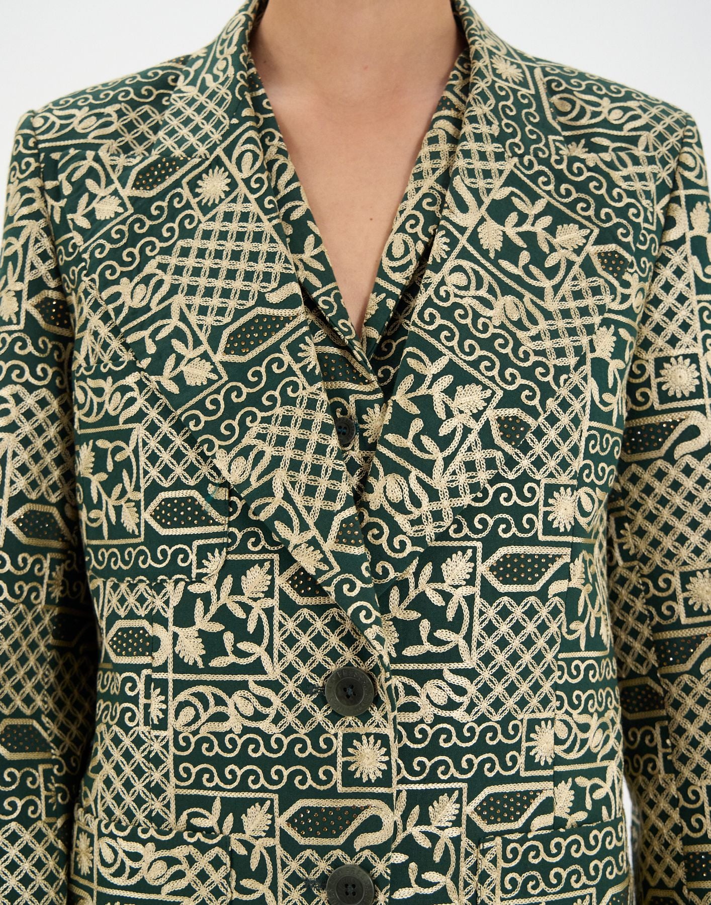 Green embroidered Thadée jacket
