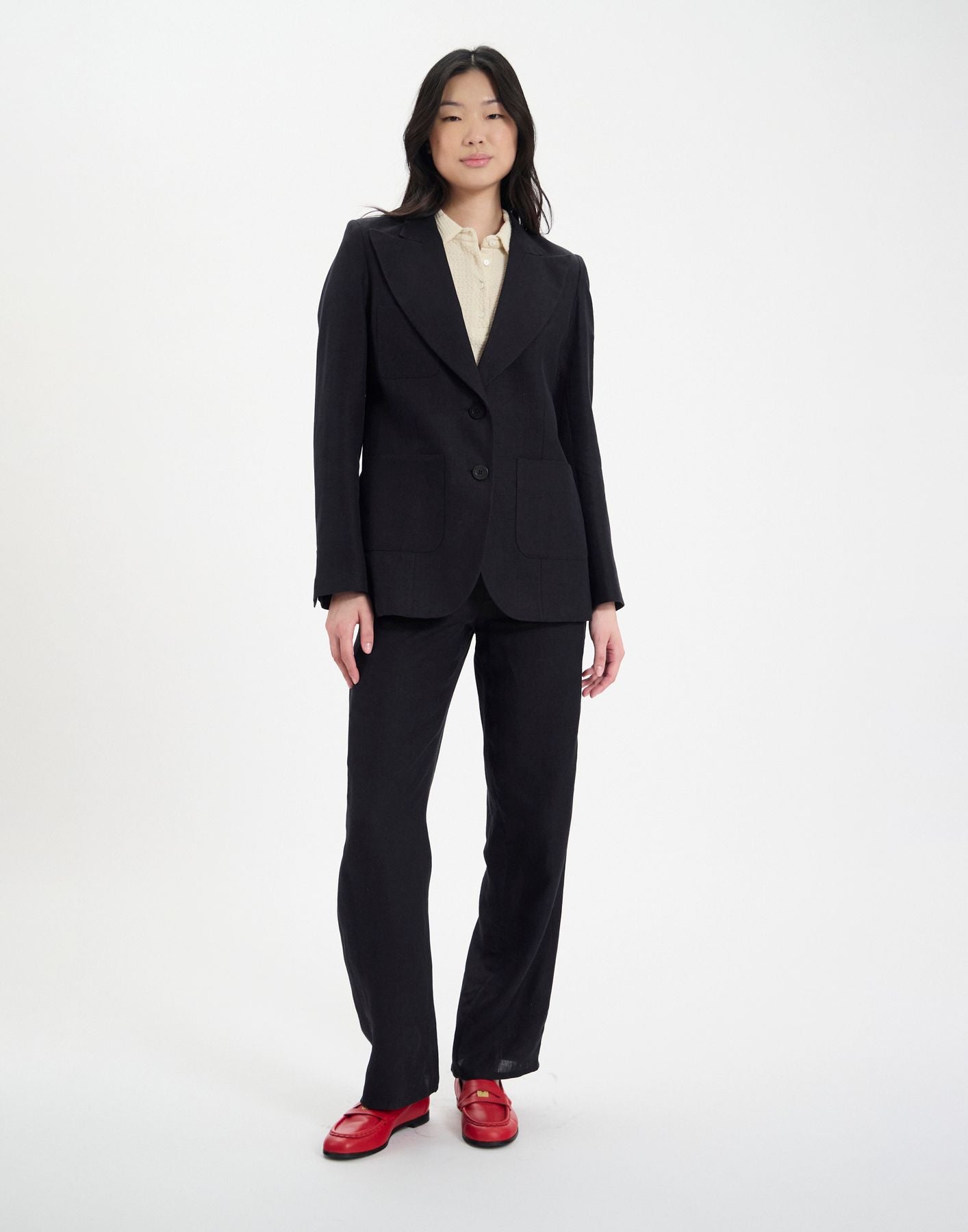 Thadée jacket in black linen