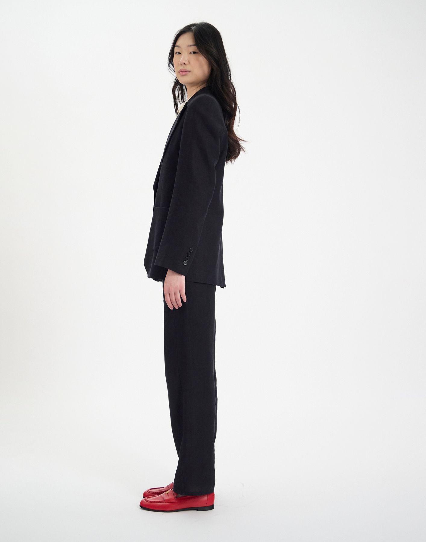 Thadée jacket in black linen