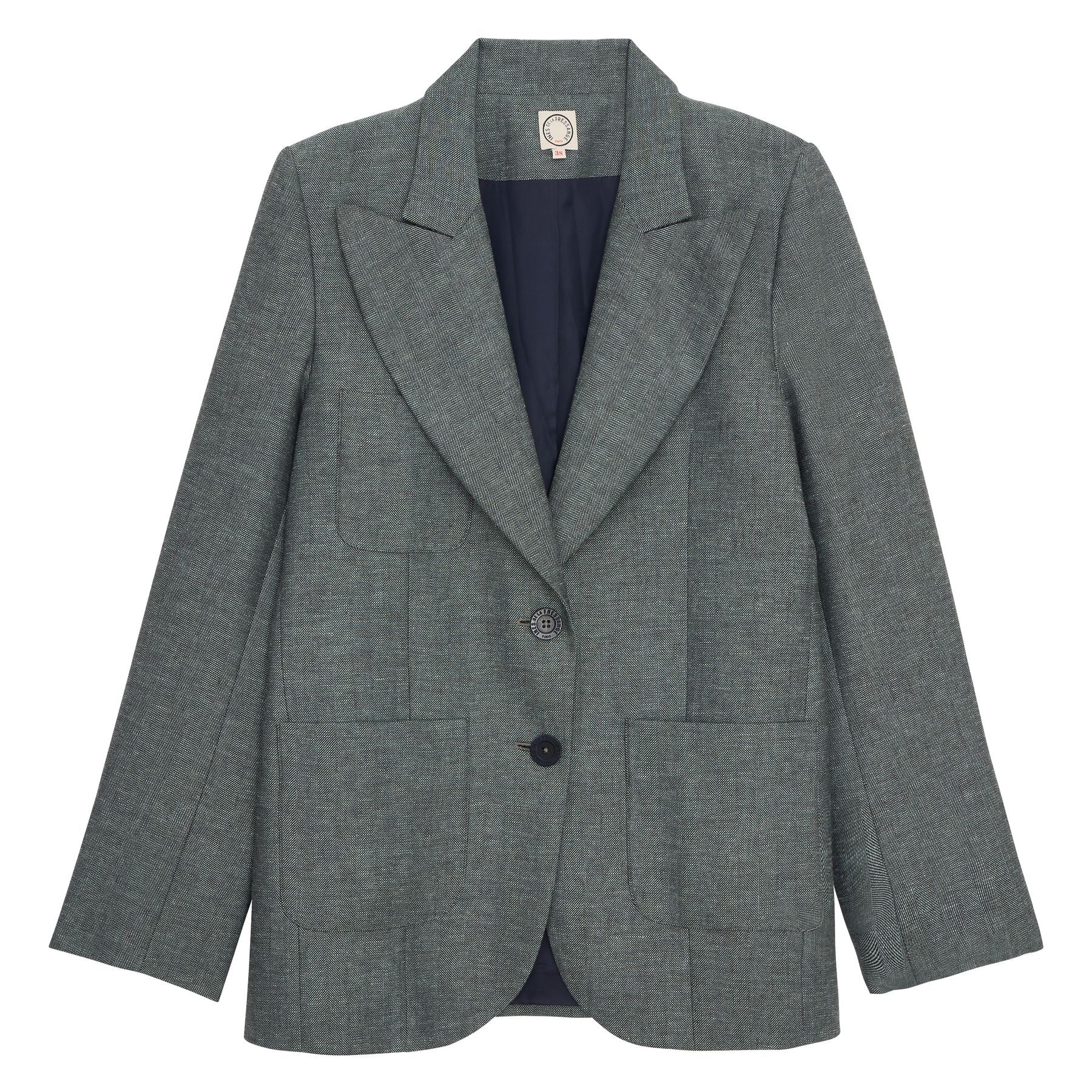 Thadee jacket in grey linen blend