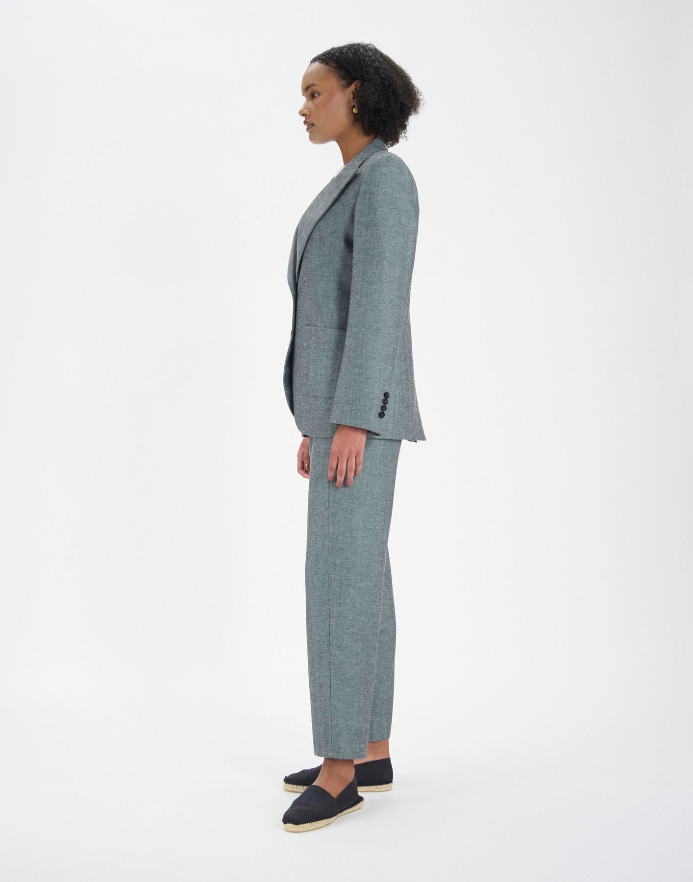 Thadee jacket in grey linen blend