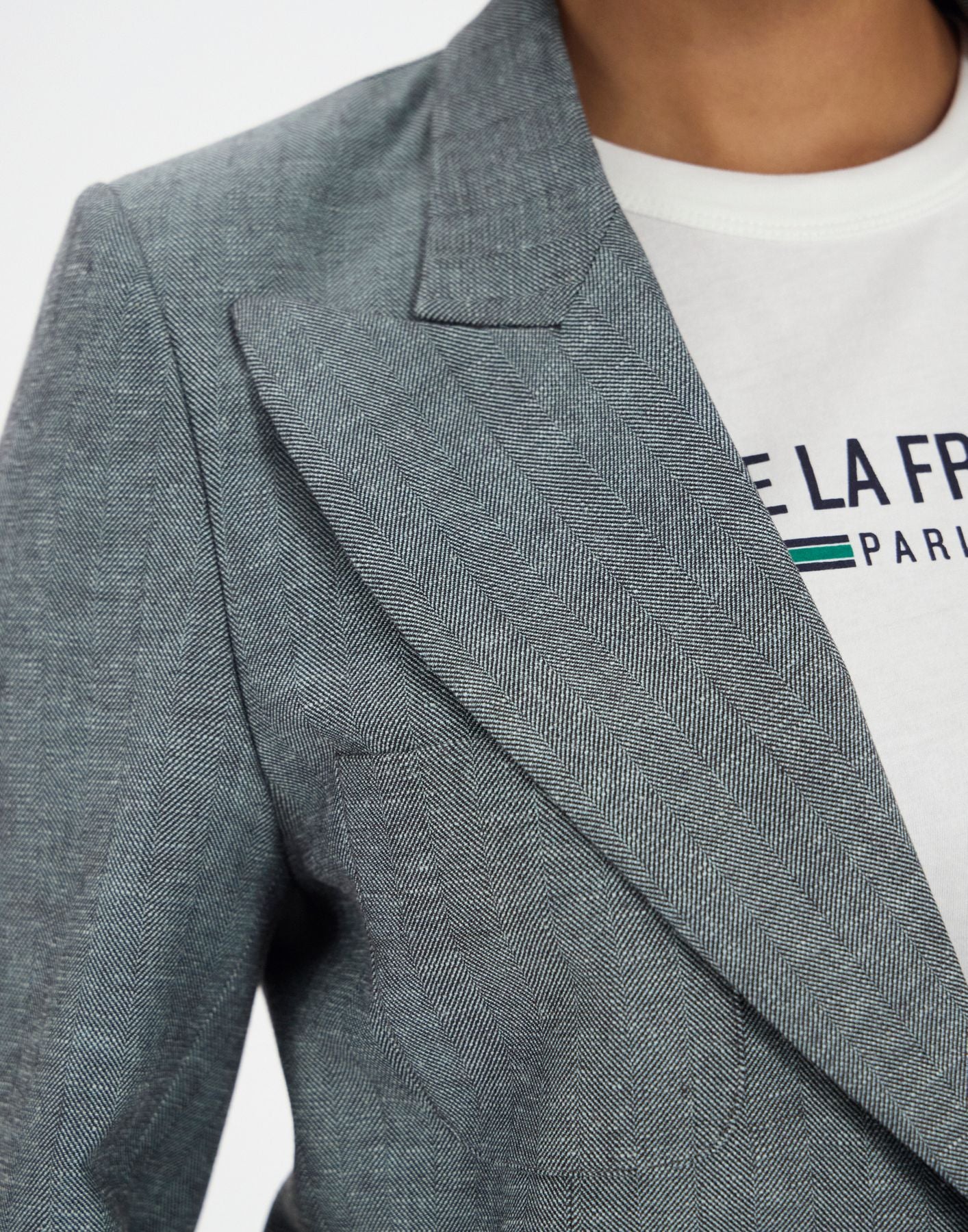 Thadee jacket in grey linen blend