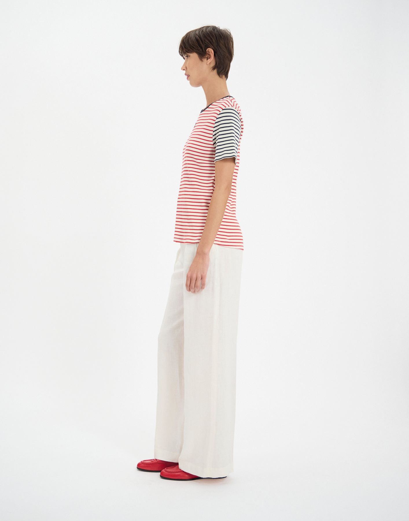 Paul red cotton striped T-shirt