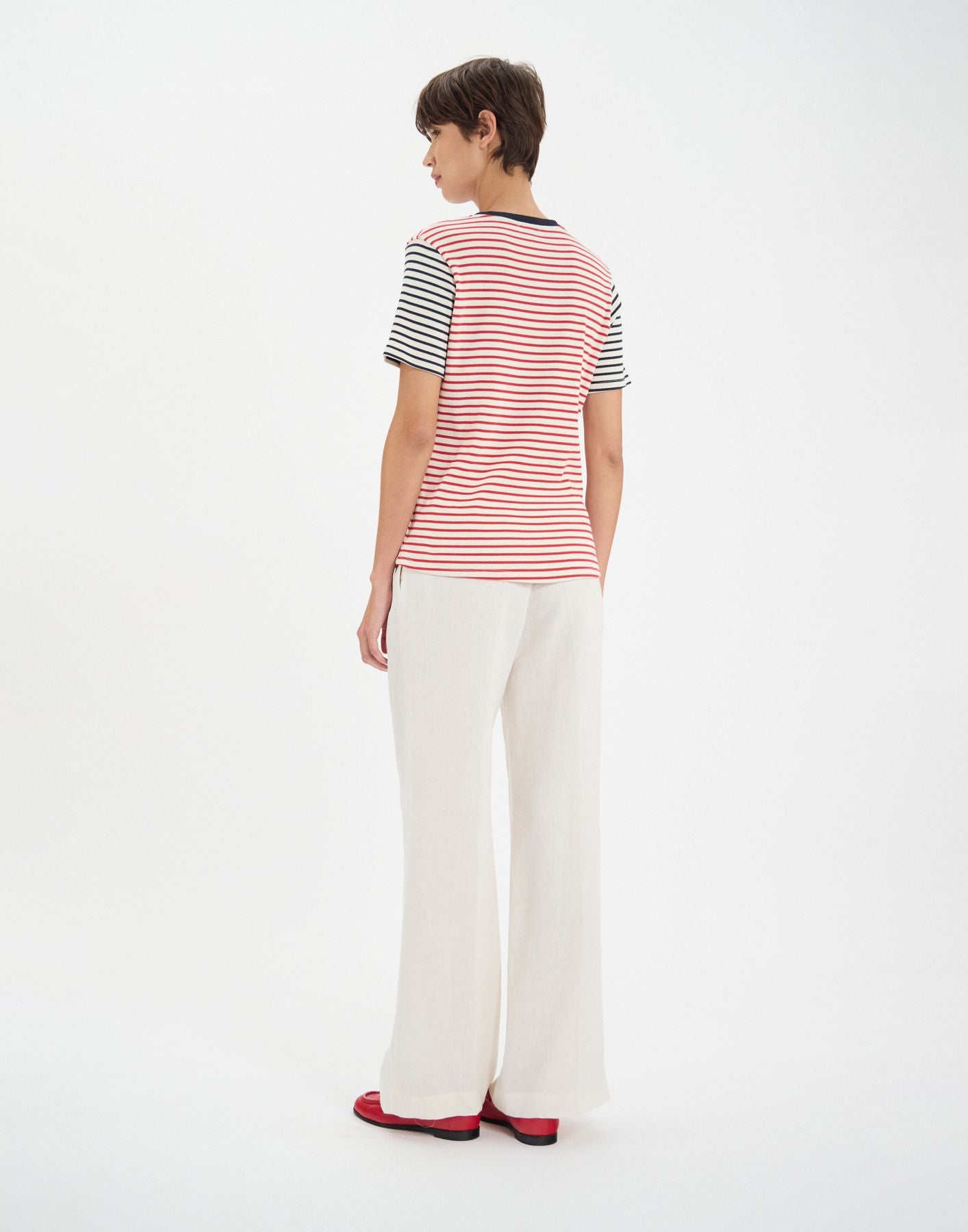 Paul red cotton striped T-shirt