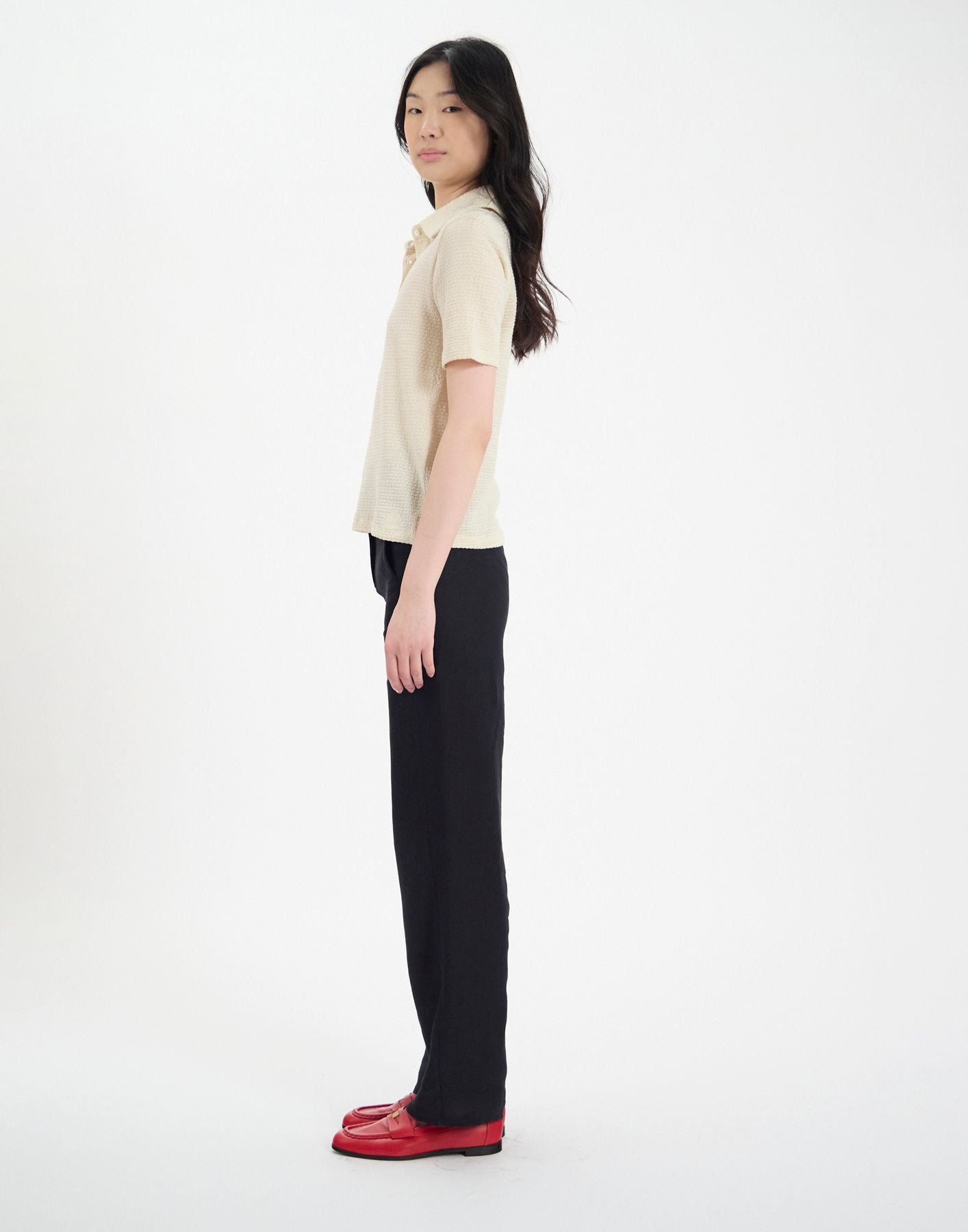 Bryan polo shirt in ivory white cotton