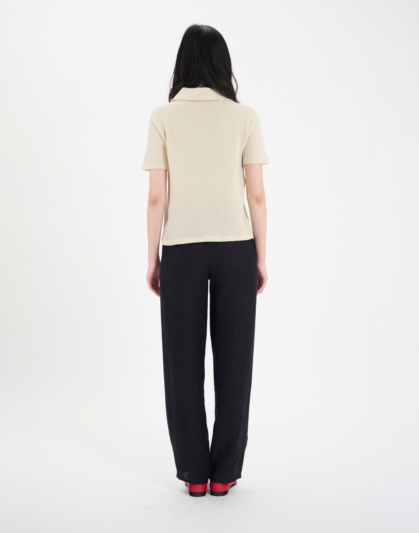 Bryan polo shirt in ivory white cotton