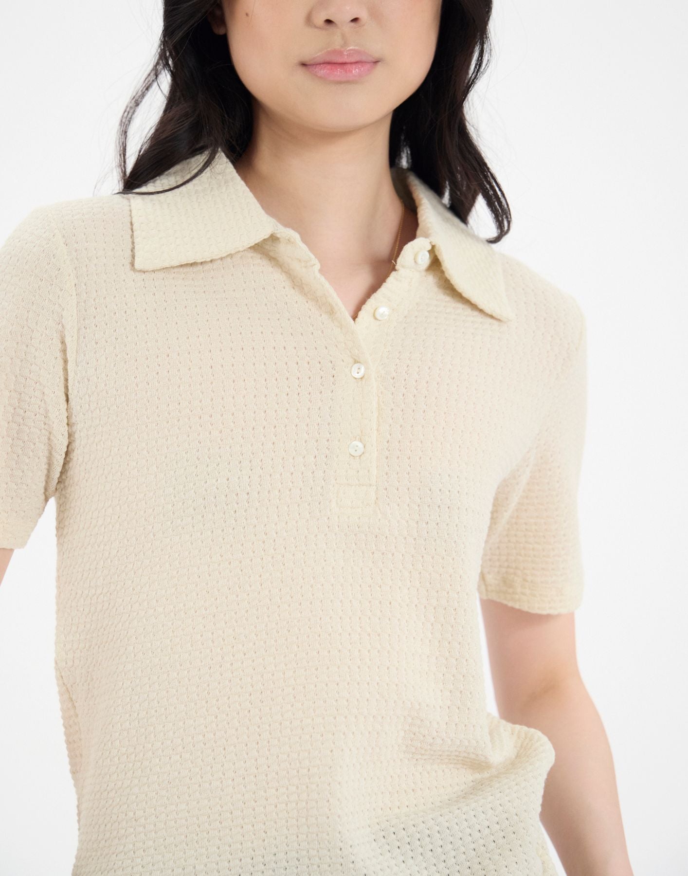 Bryan polo shirt in ivory white cotton