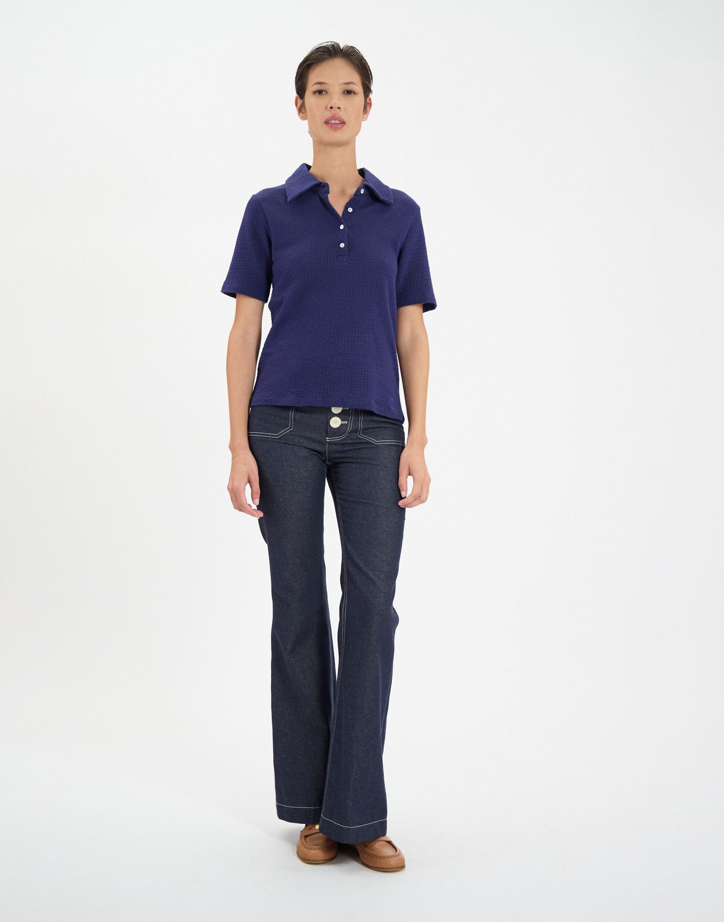 Bryan polo shirt in navy cotton