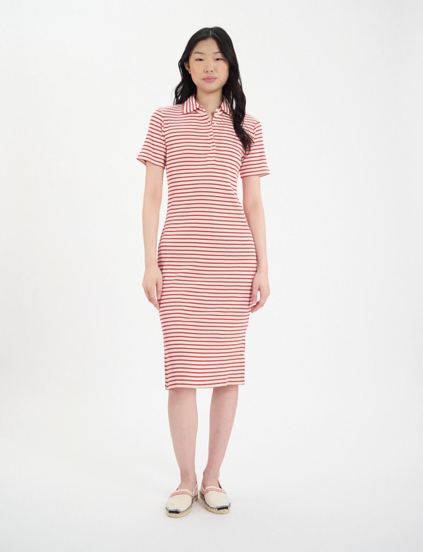 Romane dress in red organic cotton