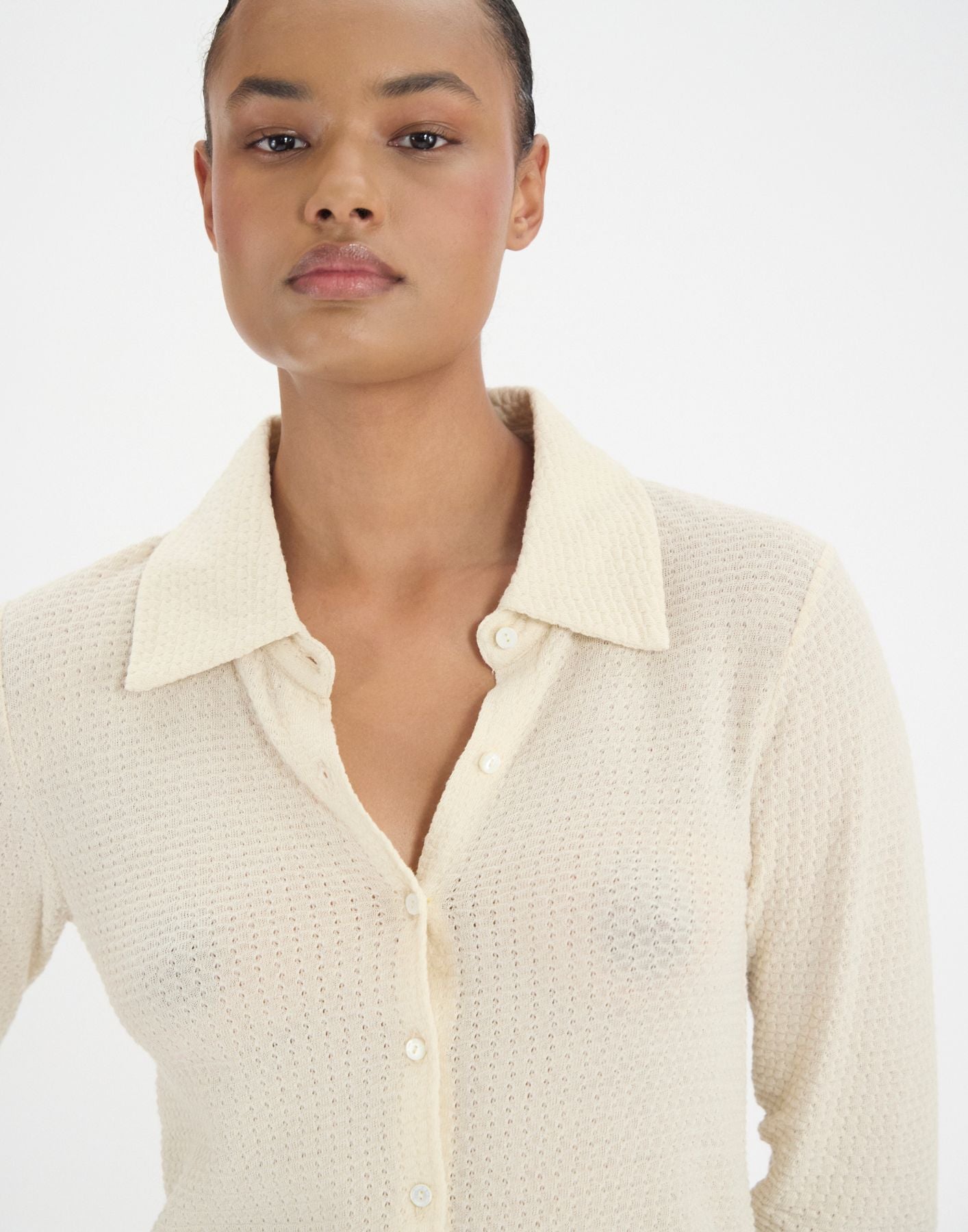Chemise Cathy en coton blanc ivoire