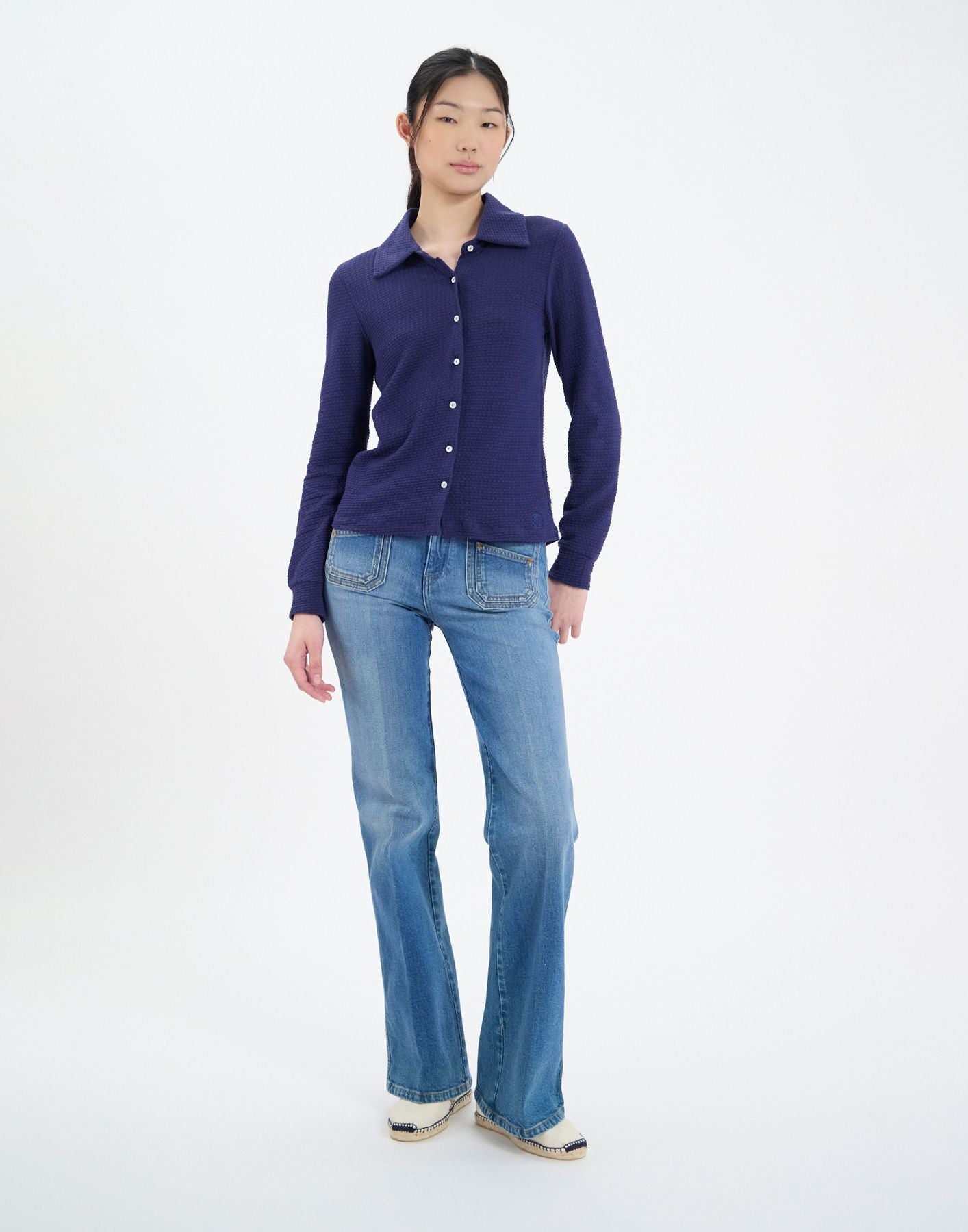 Chemise Cathy en coton marine