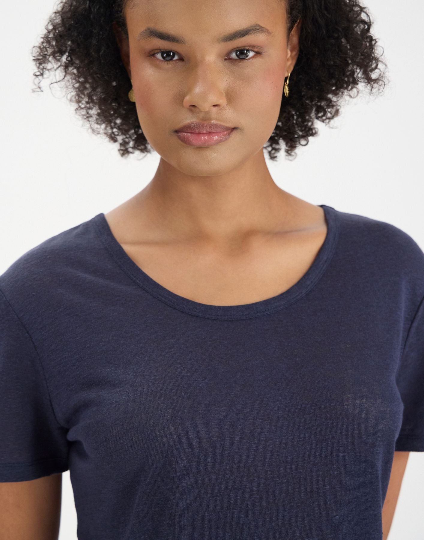 Camiseta Sunny de lino azul marino