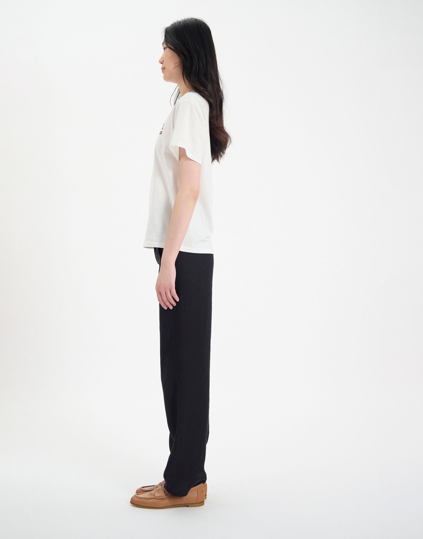 Top Maxence blanc en coton Bio imprimé rouge