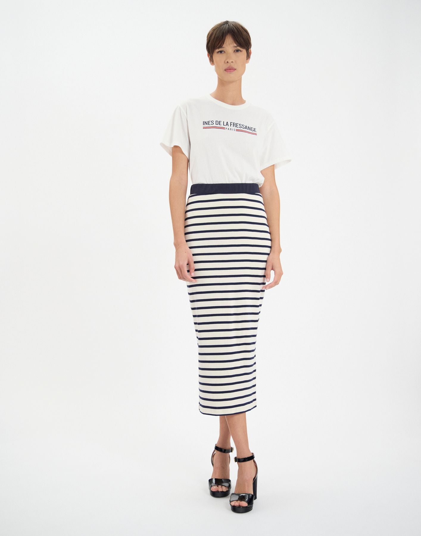 Blandine skirt in navy organic cotton