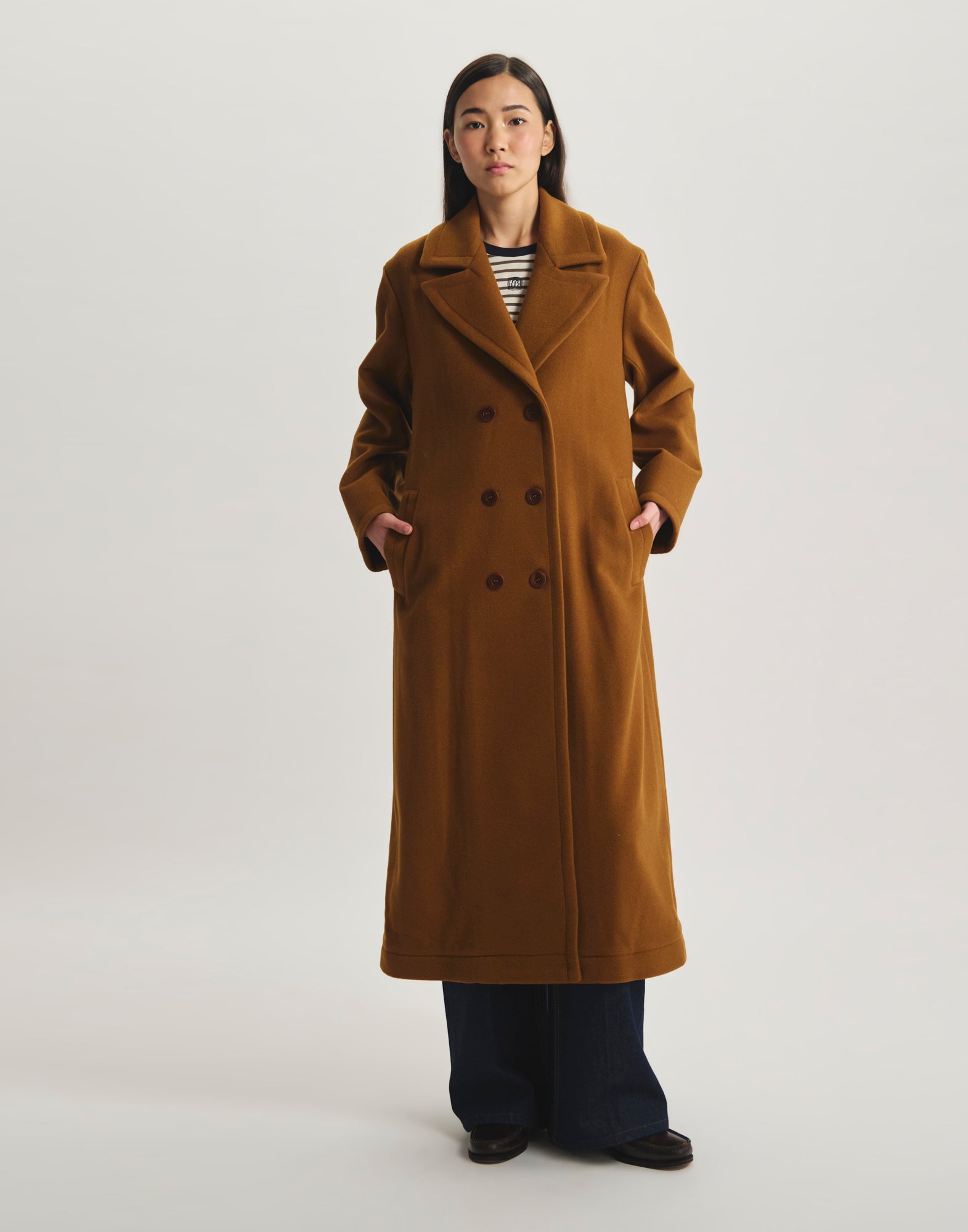 Manteau Denise en lainage à chevrons