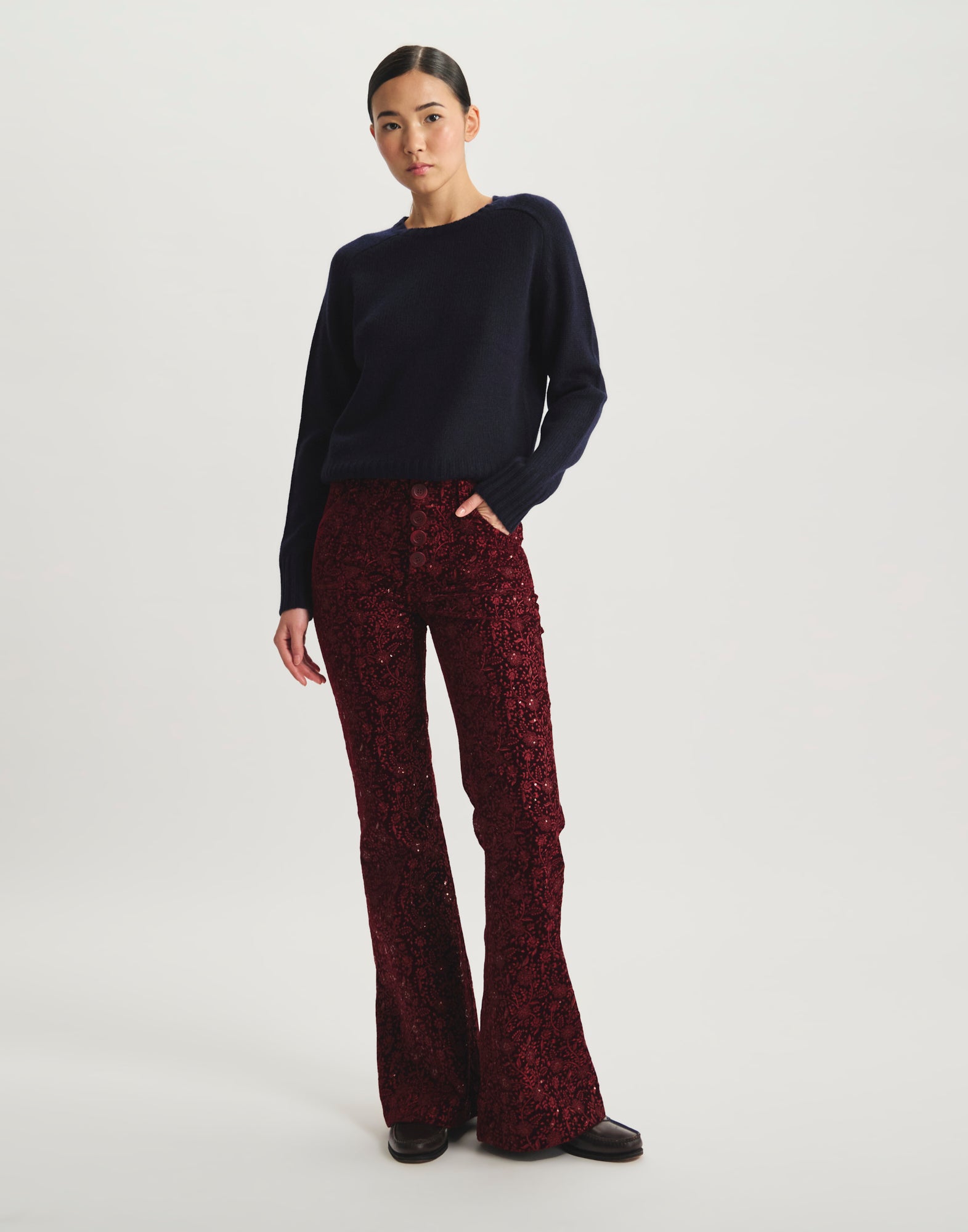 Charlotte embroidered trousers