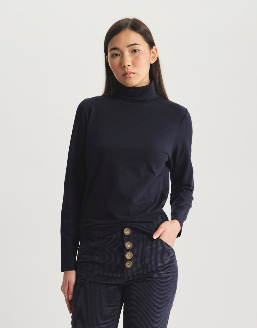 Camiseta de algodón de cuello alto Matthieu