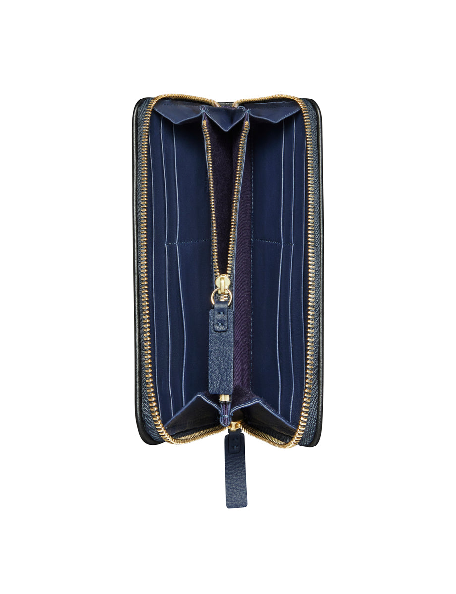 Marcia wallet blue with black border