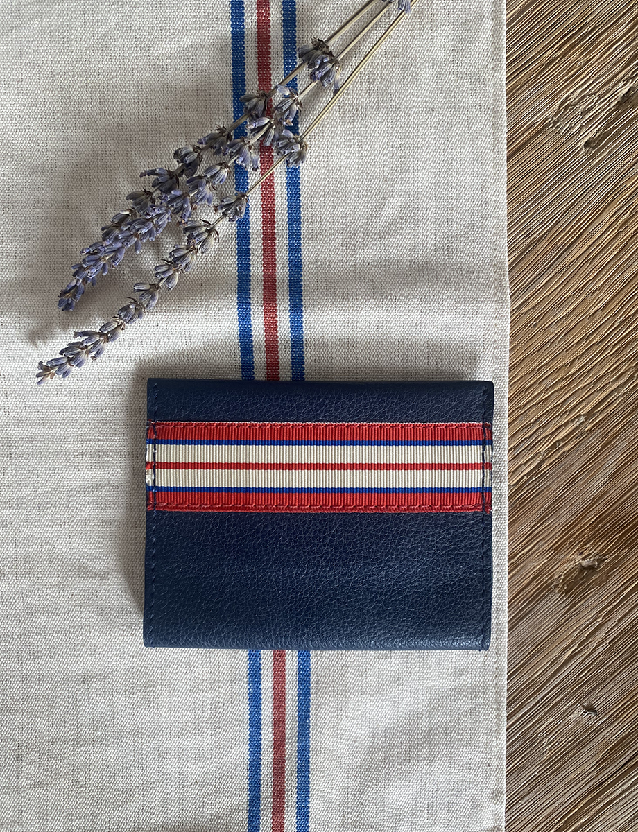 Double card holder Le Parisien leather navy
