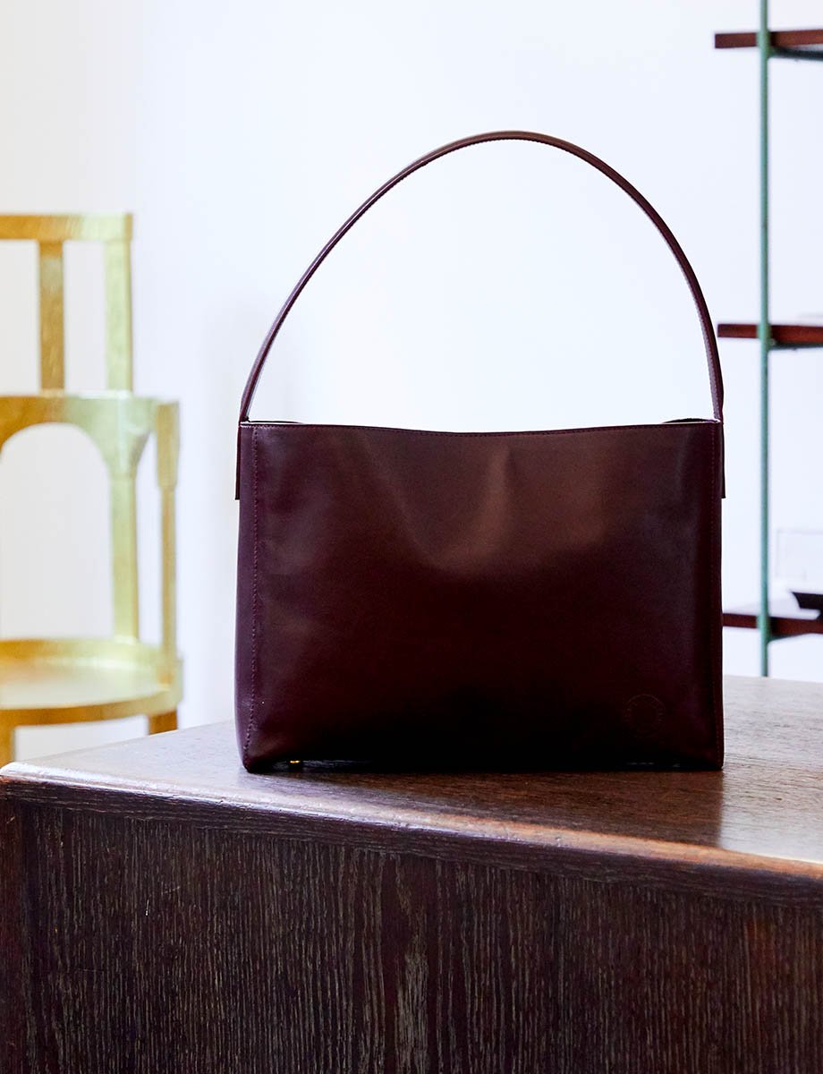 Borsa Léonore L in pelle bordeaux