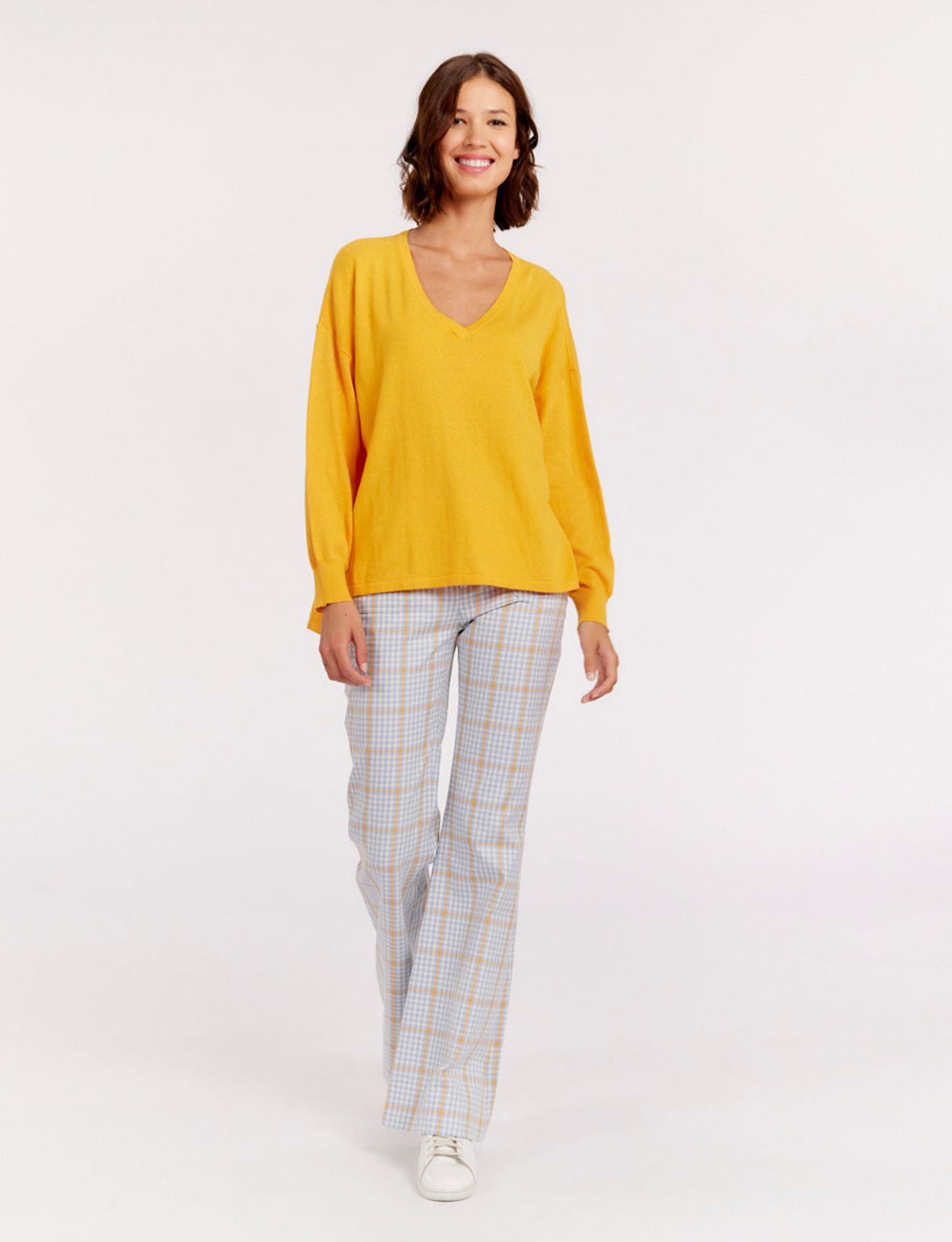 anton-yellow-cashmere-v-neck-jumper