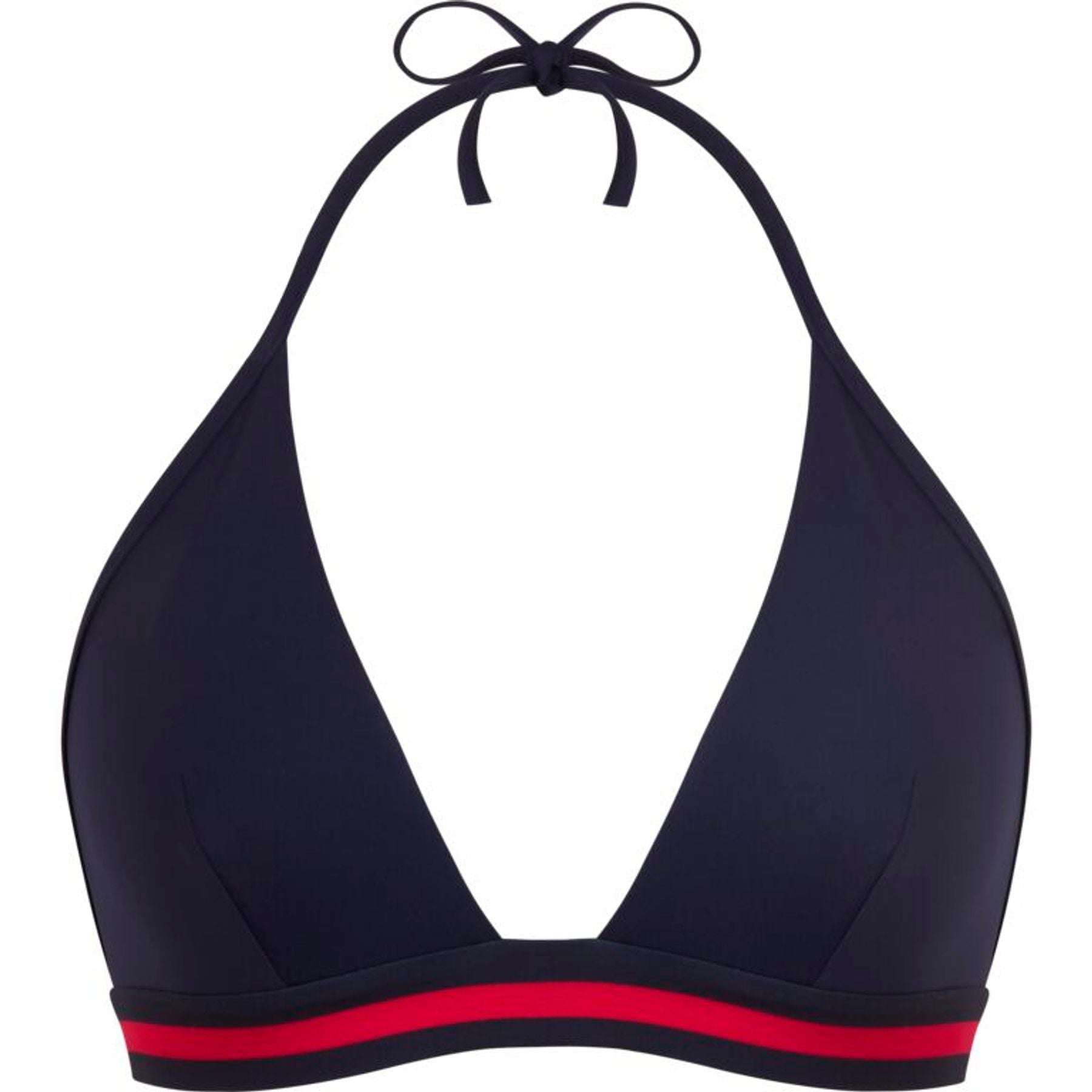 Arrow, plain blue women's swimming costume top, Ines x Vilebrequin