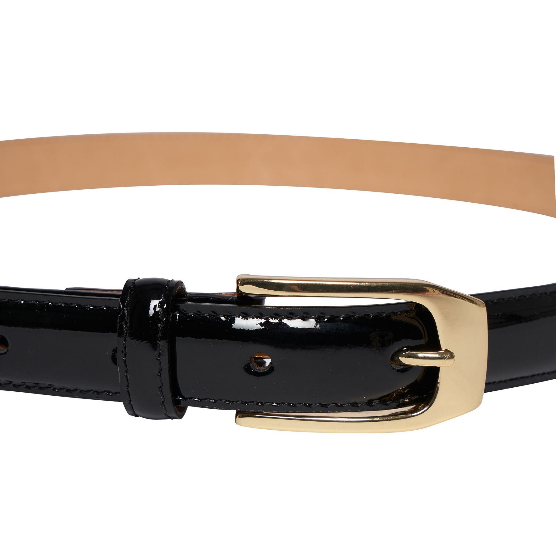 Aurelia black patent leather belt