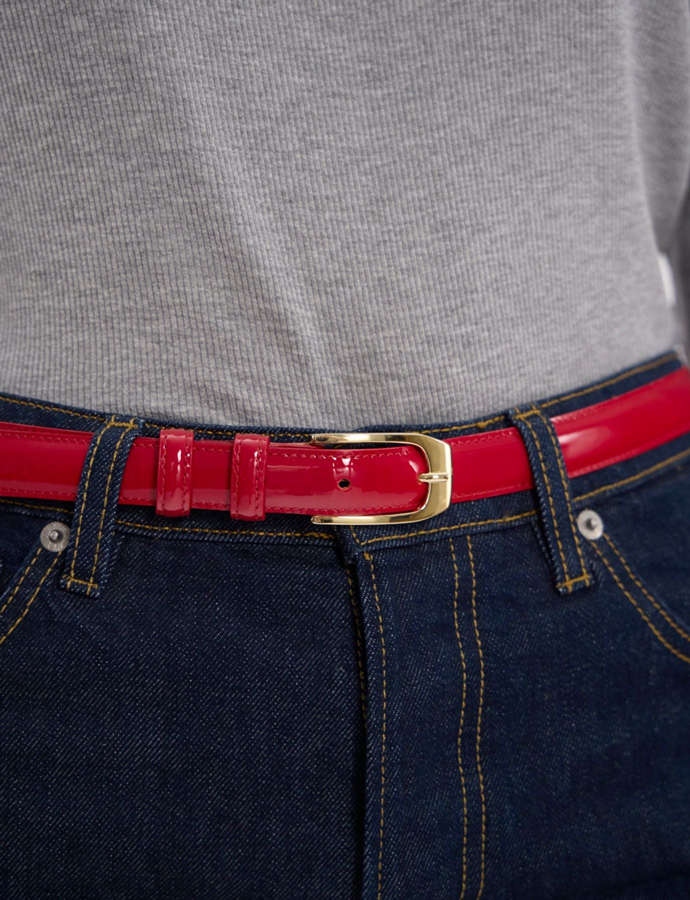 Aurelia red patent leather belt