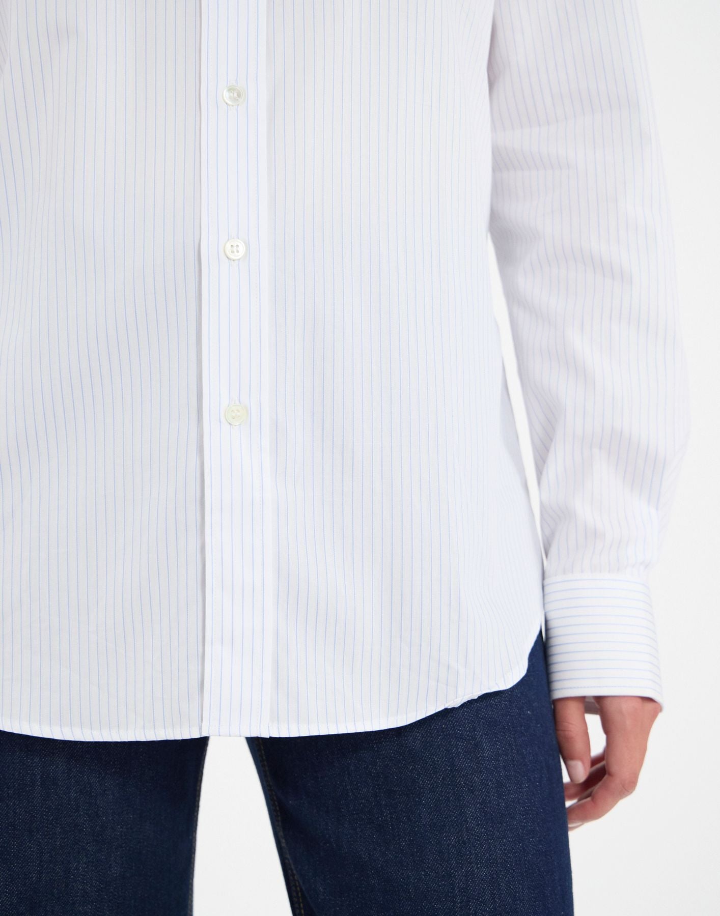 Olivier blue and white striped shirt