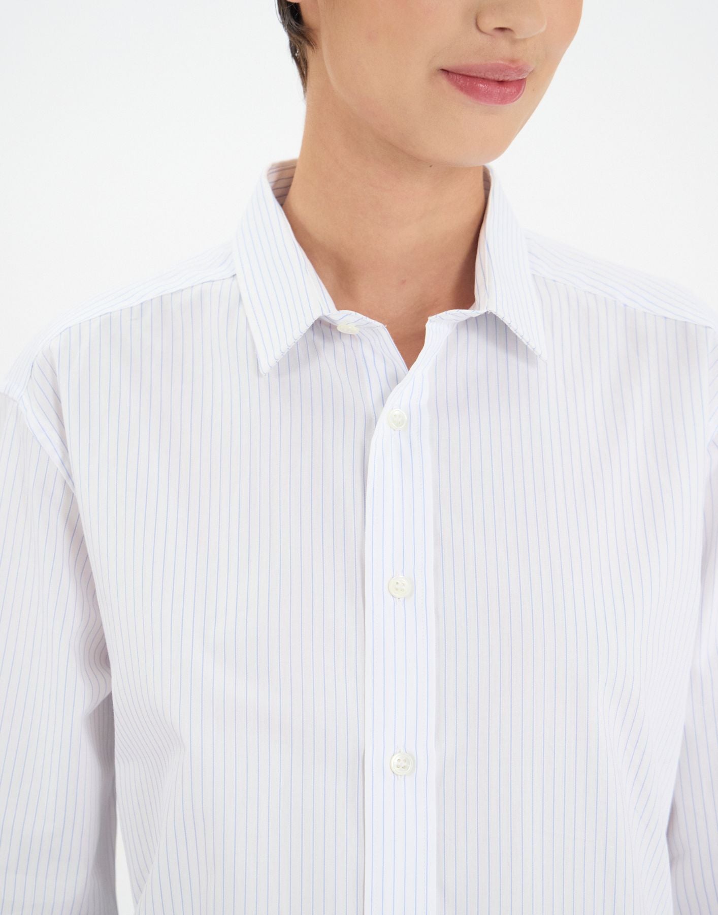 Olivier blue and white striped shirt