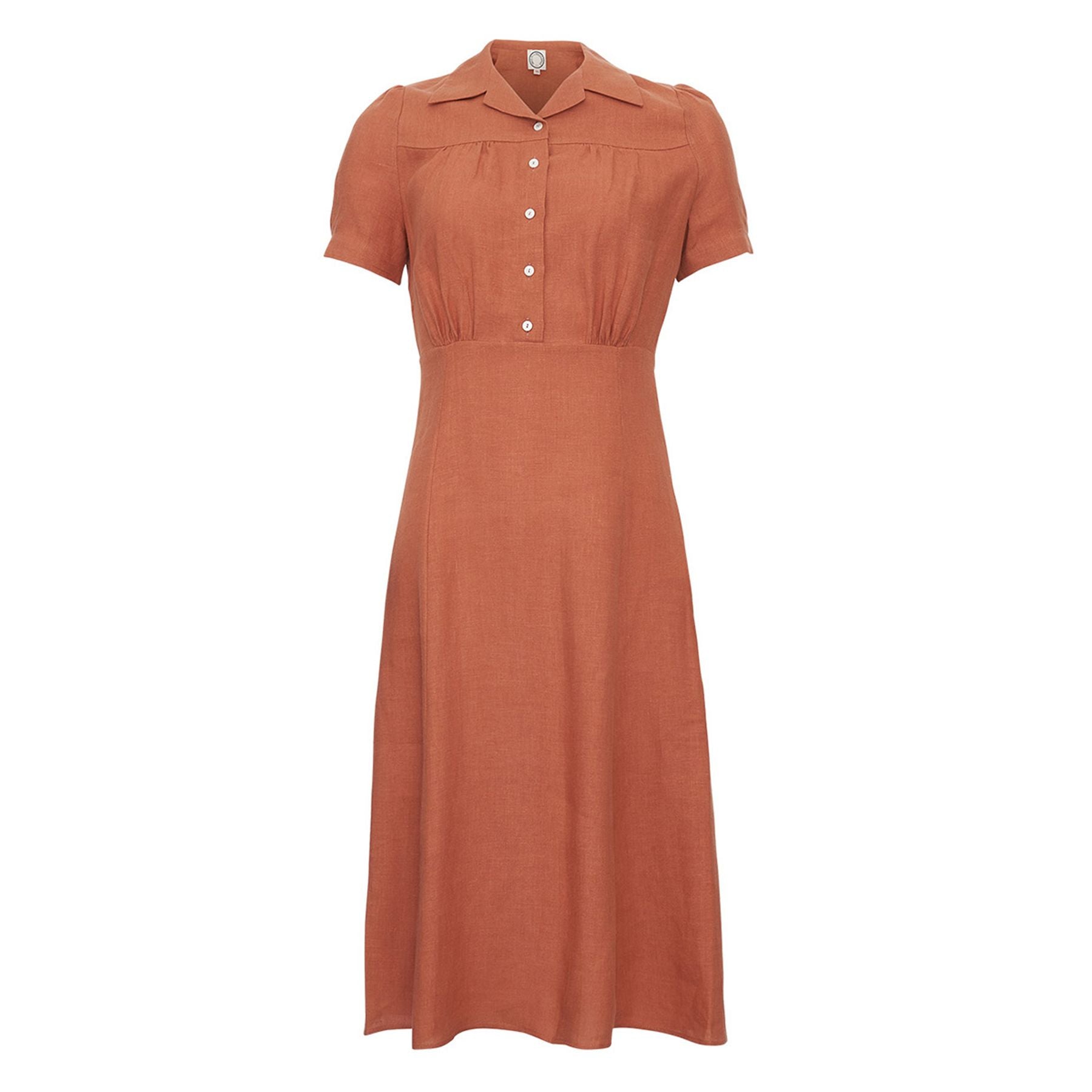 Angèle dress in caramel linen