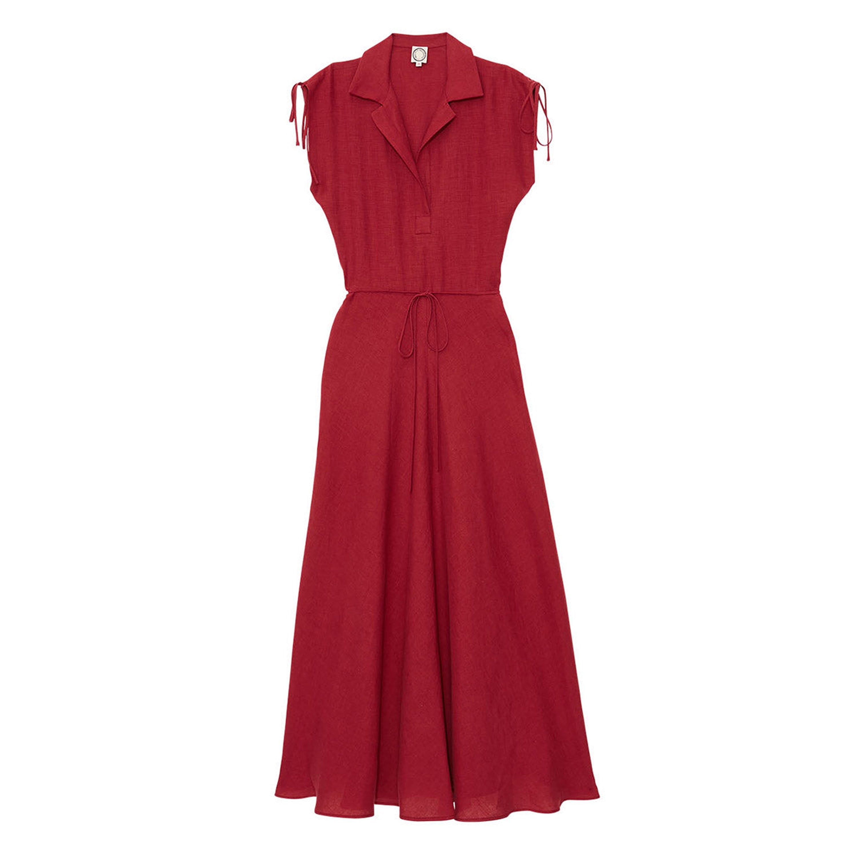 Violine dress in raspberry linen