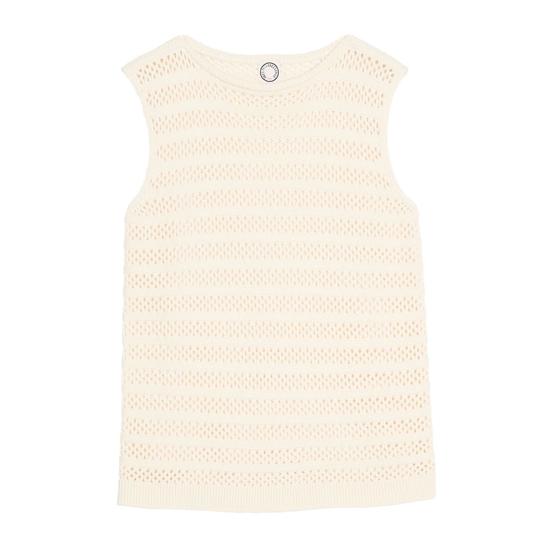 Clovis crochet off white tank top