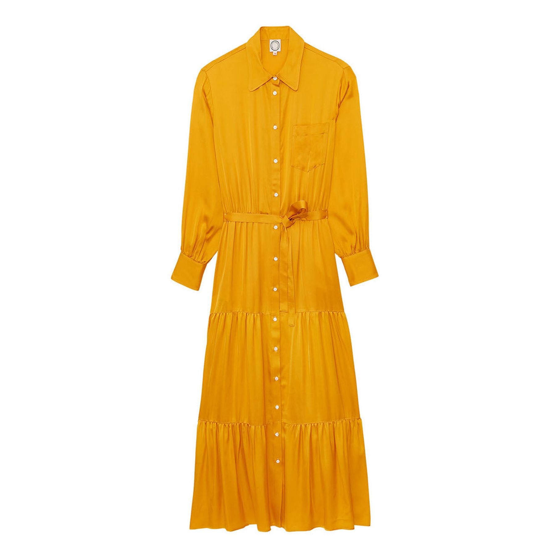 Lena long dress with buttercup flounce