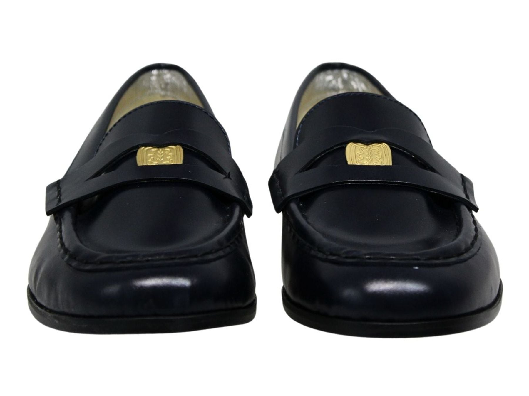 Mocasín Elvire de piel lisa azul noche