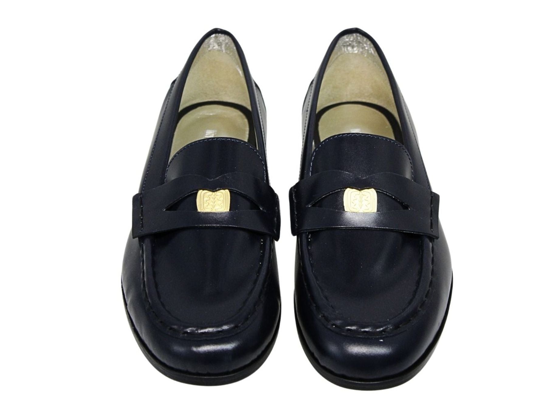 Mocasín Elvire de piel lisa azul noche