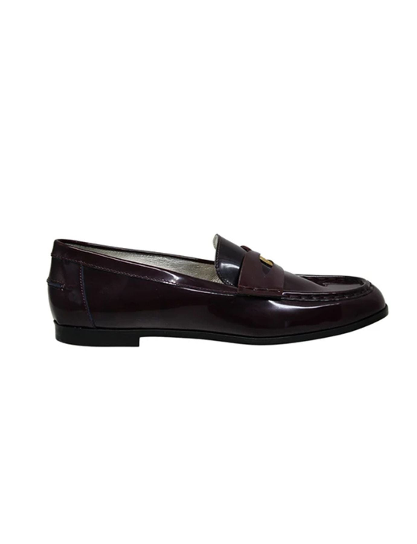 Elvire moccasin in smooth burgundy leather