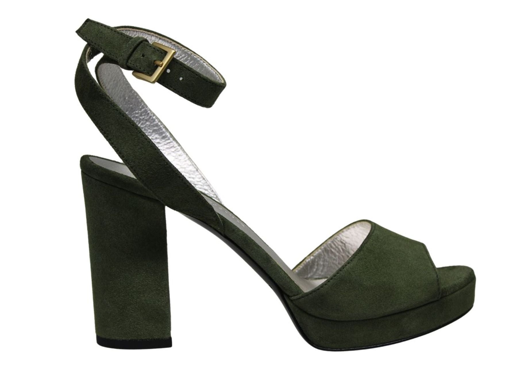 Laura platform sandal in khaki suede