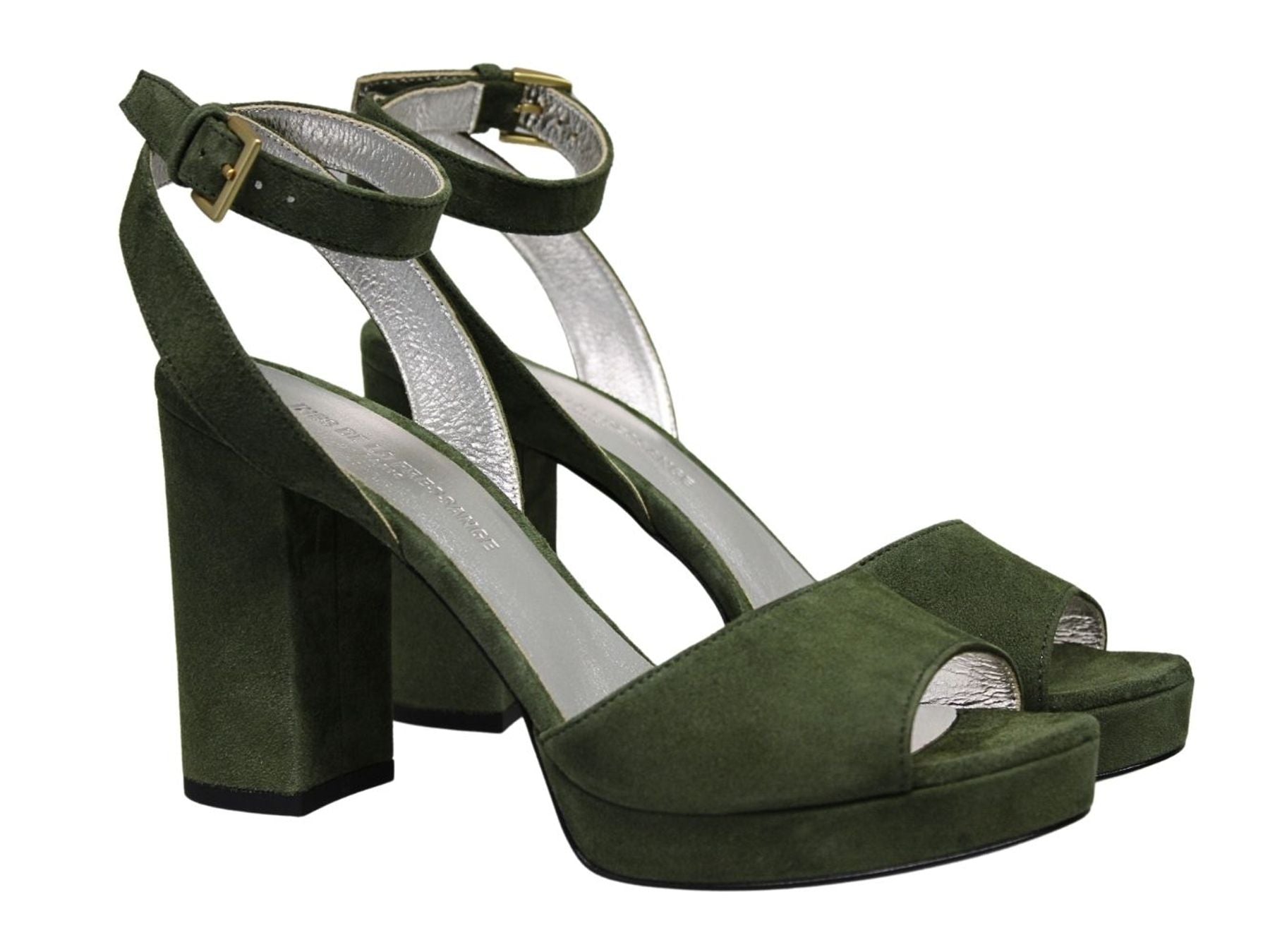 Laura platform sandal in khaki suede