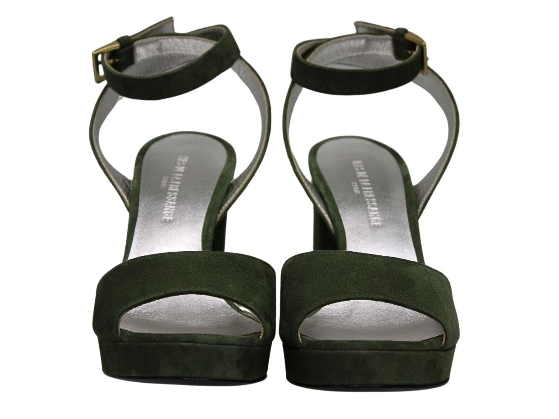Laura platform sandal in khaki suede