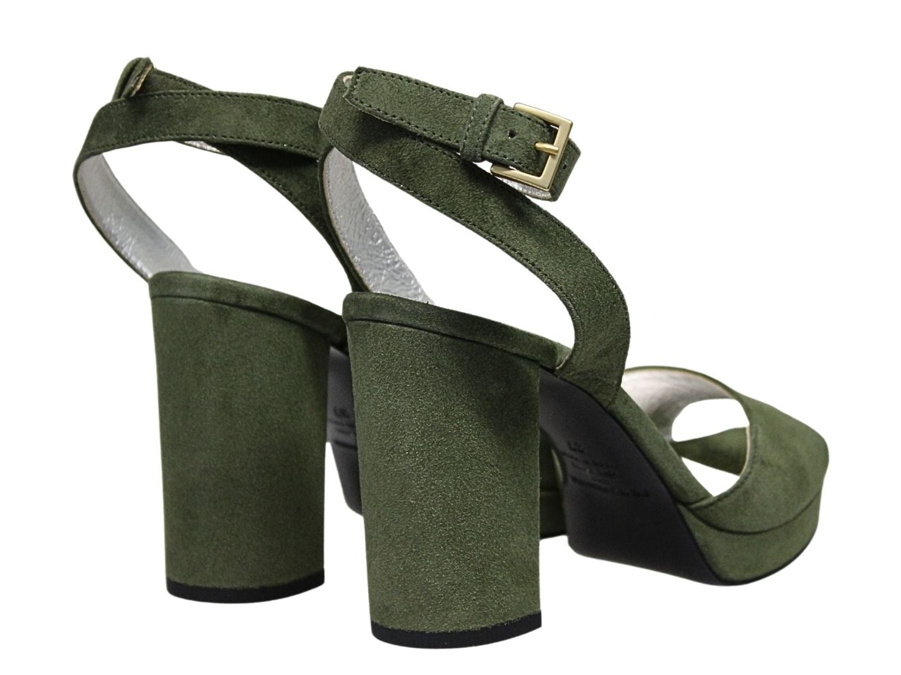 Laura platform sandal in khaki suede