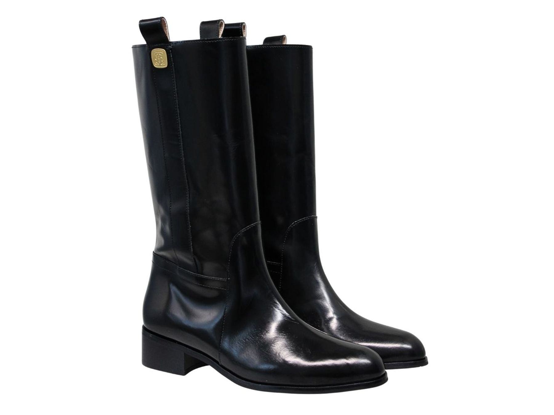 Botas Lana negras de piel lisa