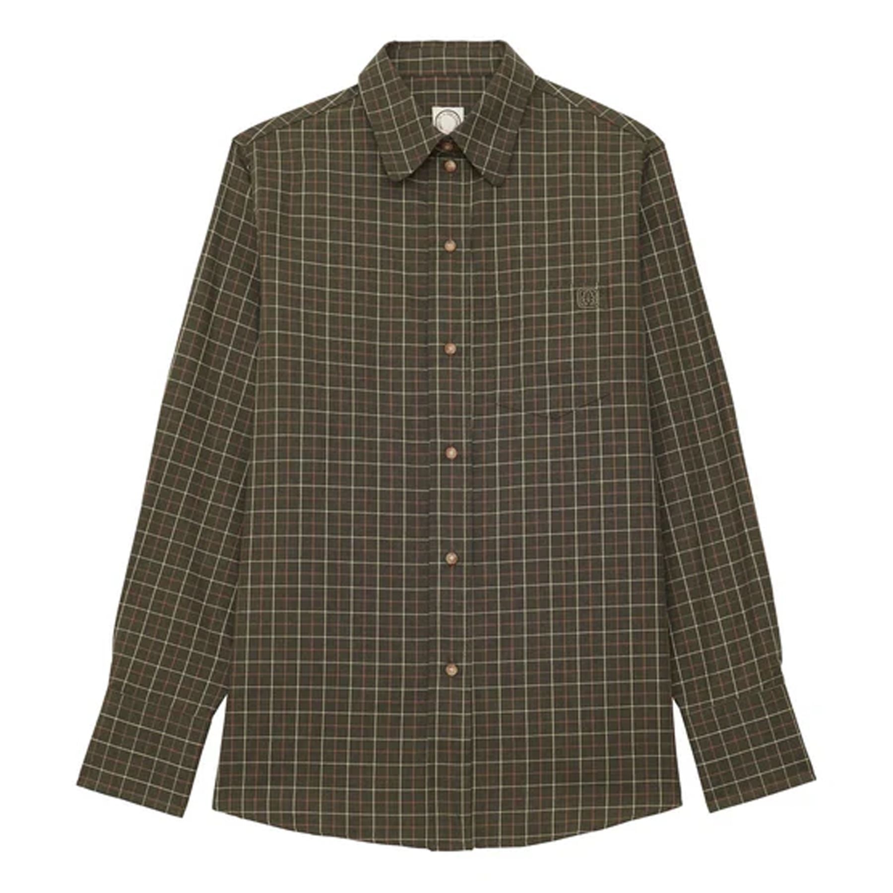 Maureen khaki cotton check shirt