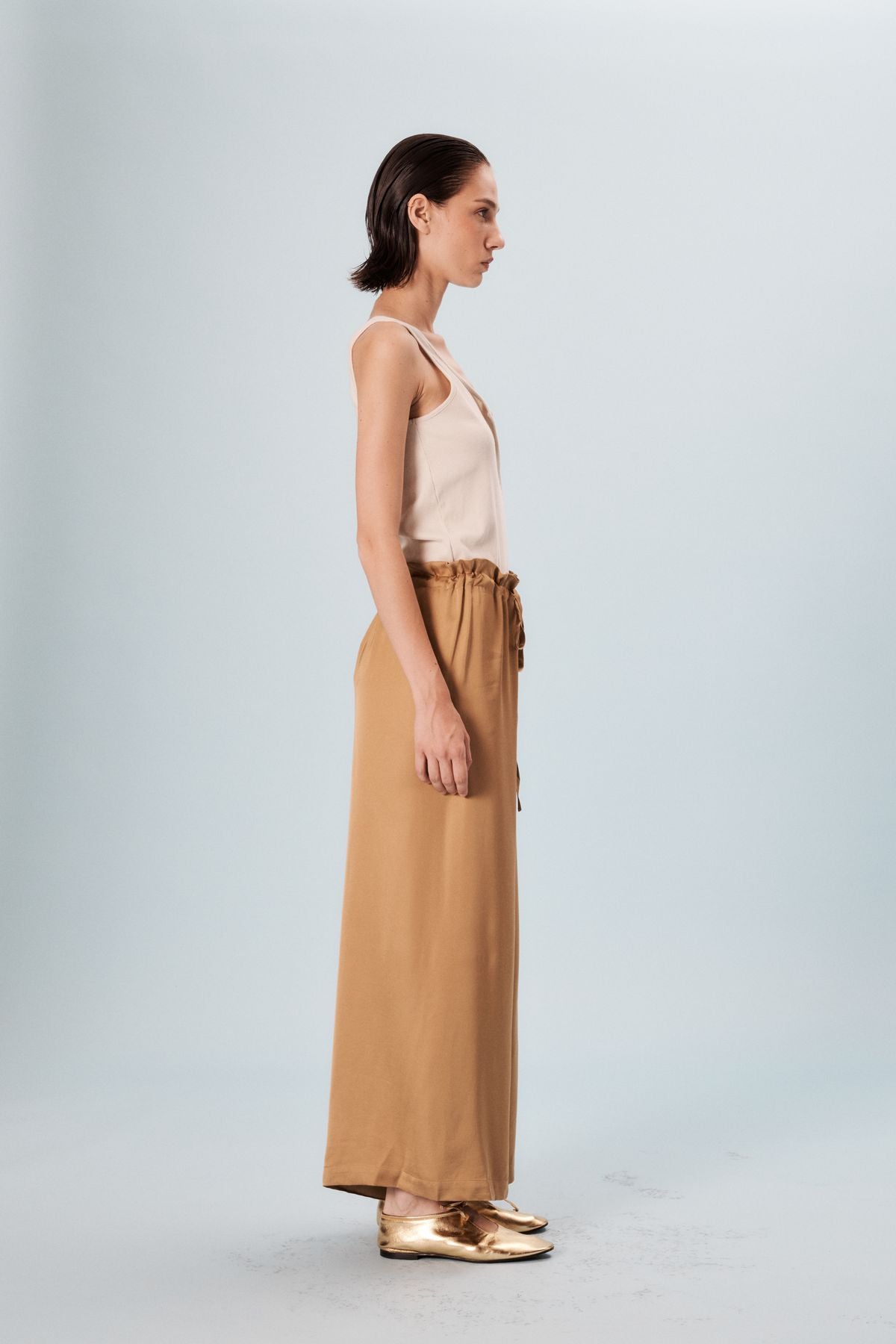 Pantalon large Kurt  camel