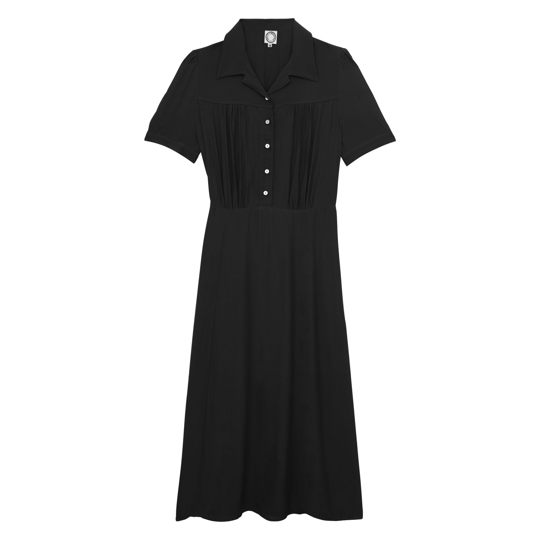 Vestido Angèle de lino negro