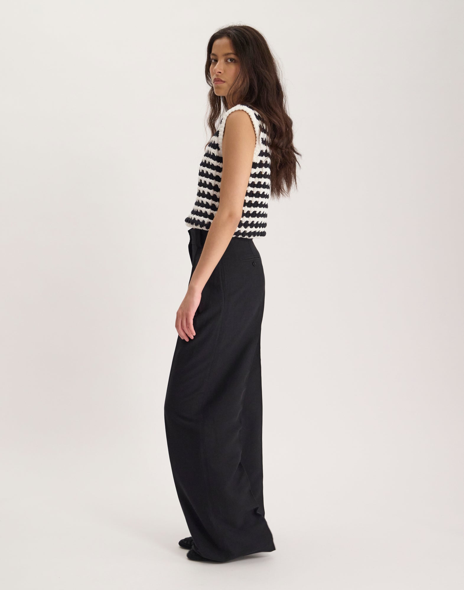 Marlène trousers in rayon and linen